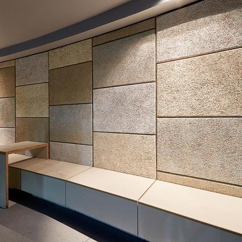 Wood Wool is a high-performance, eco-friendly, cost-effective acoustical-panel. Envirocoustic™ from Acoustical Surfaces absorbs sound and thermally insulates. Acoustic Ceiling Tiles, Tv Fal, Acoustic Design, Ceiling System, Tile Panels, Acoustic Wall Panels, Acoustic Wall, Wood Fiber, Ceiling Panels