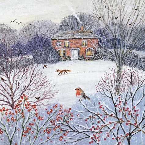 Suffolk Original Paintings For Sale | Lucy Grossmith | Heart To Art Lucy Grossmith, Helen Warlow, Arte Folk, 동화 삽화, Original Paintings For Sale, Winter Illustration, Winter Painting, Naive Art, Folk Art Painting