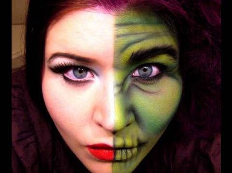 Witch Face Paint, Make Up Factory, Witch Eyes, Halloween Makeup Witch, Camouflage Makeup, Make Up Designs, Scary Witch, Dr Jekyll, Witch Makeup