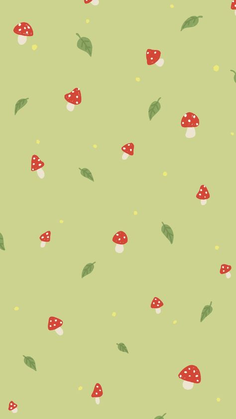 Mushroom Ipad Wallpaper Aesthetic, Christmas Mushroom Wallpaper, Patterns Aesthetic Simple, Mushroom Astethic Wallpaper, Mushroom Cute Wallpaper, Mushroom Print Pattern, Cute Simple Iphone Wallpapers, Hongos Wallpaper, Mushroom Homescreen