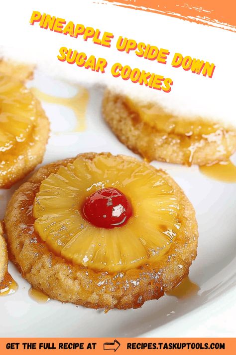 Indulge in a delightful twist on a classic dessert with our Pineapple Upside Down Sugar Cookies. These bite-sized treats blend the tropical sweetness of pineapple and the richness of traditional sugar cookies into a delectable harmony. Perfect for a summer picnic, afternoon tea, or any occasion that calls for a burst of sunshine. Our step-by-step guide ensures you'll achieve a golden, caramelized topping every time. Elevate your cookie game and surprise your guests with these visually stunning and flavorful cookies. Follow the recipe Pineapple Upside Down Pie, Pineapple Upside Down Cookies Recipe, Upside Down Pineapple Cookies, Pineapple Upside Down Sugar Cookies, Easy Upside Down Pineapple Cake, Pineapple Cookies Recipes, Pineapple Upside Down Cookies, Flavorful Cookies, Pineapple Candy