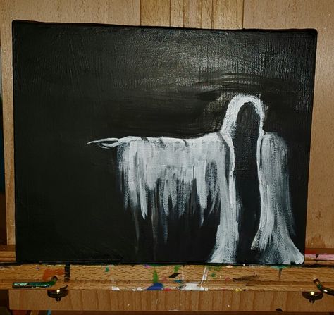 Painting Ideas On Canvas Aesthetic Dark, Dark Paintings Creepy Easy, Black Painting Ideas, Dark Paintings, Halloween Painting, Simple Acrylic Paintings, Acrylic Painting Tutorials, Art How, Black Paper