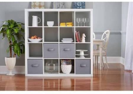 Better Homes and Gardens BH15-084-199-14 Wood Composite 16-Cube Organizer, White Color Ikea Cube Storage Ideas, Ikea Cube Storage, Cube Organizer Ideas, How To Divide A Room, Ikea Cube, Modular Home Office Furniture, Cheap Room Dividers, Ikea Cubes, Ikea Kallax Shelf