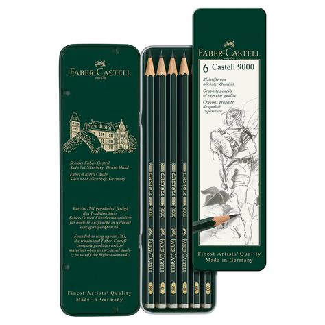 Faber-Castell® 9000 Graphite 6 Pencil Tin Set | Michaels