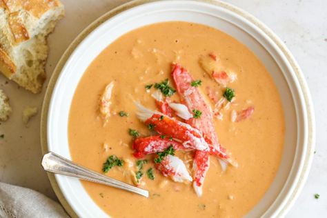 Snow Crab Bisque – Wild For Salmon Homemade Stock, Salmon Burger, Snow Crab, Make Snow, Crab Bisque, Crab Soup, Bisque Recipe, Delicious Seafood Recipes, Healthy Salmon Recipes