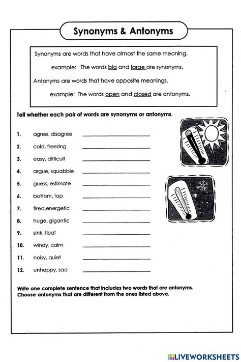 Synonyms And Antonyms Worksheet Grade 3, Synonyms Worksheet For Grade 3, Antonyms And Synonyms Worksheets, Synonyms And Antonyms Worksheet, Antonyms And Synonyms, Synonym And Antonym, Antonyms Worksheet, Trigonometry Worksheets, Esl Materials