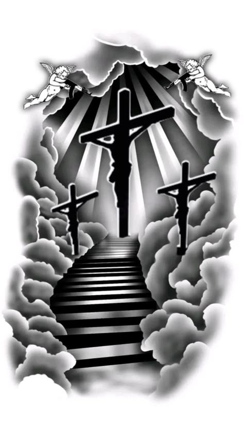 Cloud Shaded Tattoos, Cross With Rays Tattoo, Clouds And Sun Rays Tattoo, Sun Cloud Tattoo, Sun Rays Drawing, Cloud Tattoo Stencil, Sun Rays Tattoo Design, Heavens Tattoo, Sun And Clouds Tattoo