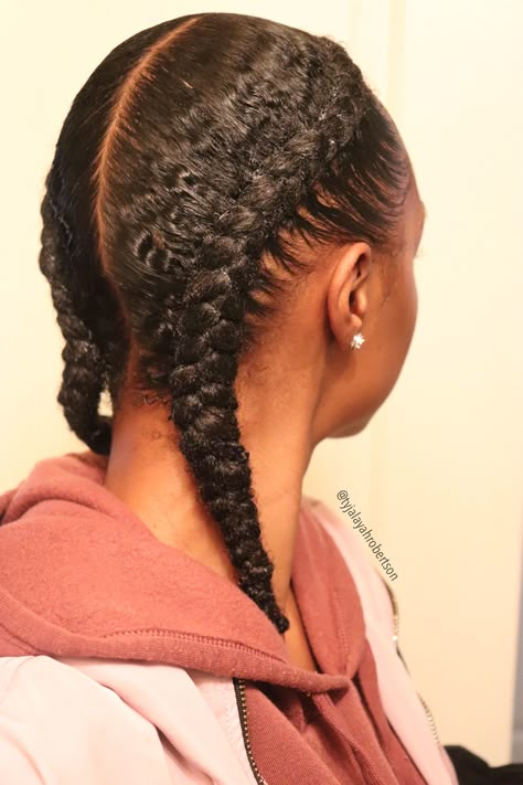 Braids Natural Hair, 2 Braids, Twa Hairstyles, Glamour Hair, Protective Hairstyles For Natural Hair, Natural Braids, French Braids, Quick Natural Hair Styles, Short Sassy Hair