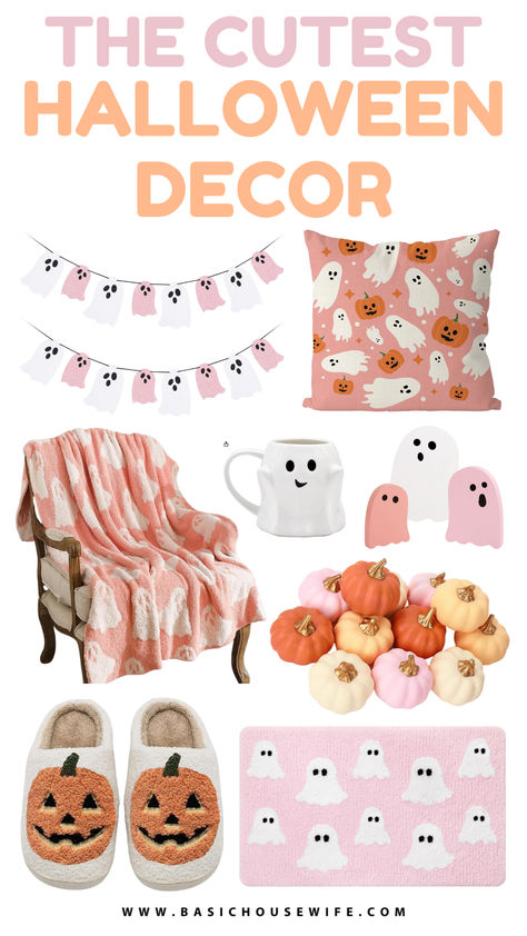 Cute Halloween Decor Preppy Halloween Decor, Girly Halloween Decor, Girly Halloween Decorations, Halloween Aesthetic Pink, Pink Orange Halloween, Orange Halloween Decor, Cute Halloween Aesthetic, Pink And Orange Halloween, Pink Halloween Aesthetic