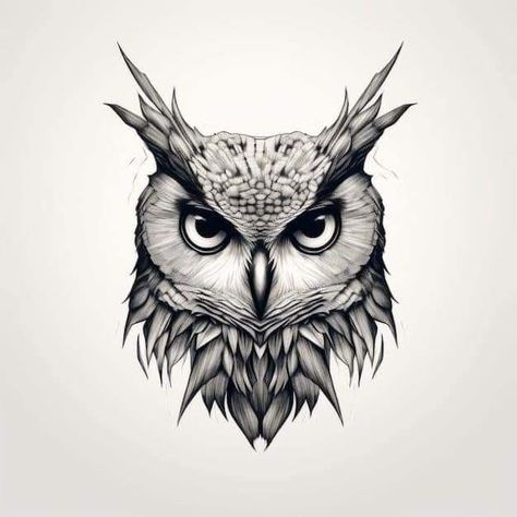 Animal Sketch, Animal Tattoo Ideas, Wing Tattoo Designs, Pencil Drawings Of Animals, Owl Tattoo Design, Owl Illustration, Wing Tattoo, Chest Piece Tattoos, Sleeve Ideas