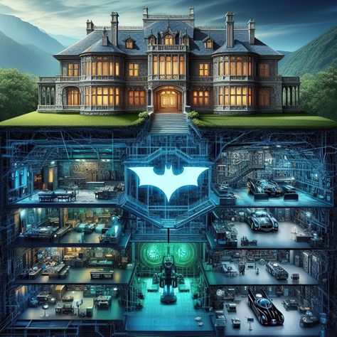 Wayne Manor, Batman Pictures, Futuristic Home, Batman Poster, Dc Art, Marvel Characters Art, Batman Artwork, Dark Anime Guys, Batman Comic Art