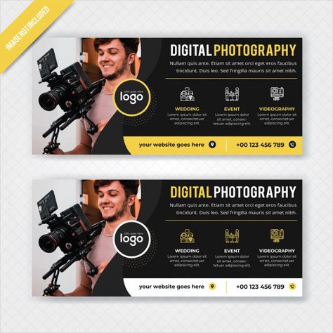 Digital photography web banner template PSD file | Premium Download Photo Studio Banner Design, Studio Banner Design, Free Printable Abc Letters, Printable Abc Letters, Photography Banner, Family Template, Logo Design Inspiration Vintage, Bride To Be Banner, Banner Web