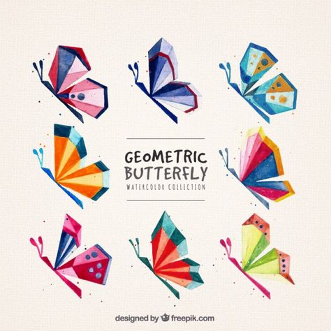 Butterfly Vector, Geometric Butterfly, Geometric Origami, Polygon Art, Desenho Tattoo, Insect Art, Geometric Animals, Butterfly Watercolor, Barn Quilt