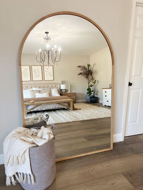 Arc Mirror, Bedroom Mirrors, Bedroom Mirror, Neutral Decor, White Rug, Better Homes And Gardens, Better Homes, Home Decor Bedroom, Bedroom Diy