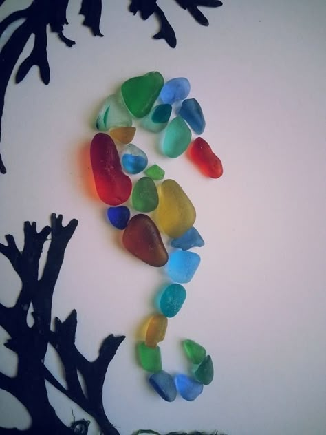 Seaglass Seahorse, Seaglass Crafts, Seaglass Beach, Seahorse Art, Beach Glass Crafts, Sea Crafts, Beach Glass Art, Glass Art Projects, Galveston Tx