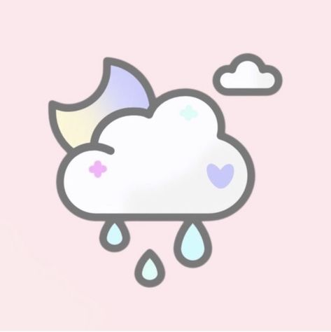 Weather App Icon, Cloud Rain, Next Wallpaper, Kawaii App, Shortcut Icon, Weather App, Pretty Letters, Custom Ipad, Hello Kitty Themes