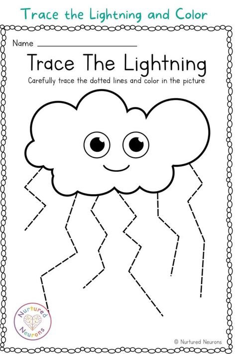 A Lovely Lightning Tracing Worksheet to Improve Pencil Control - Nurtured Neurons [Video] [Video] | Tracing worksheets, Pre writing activities, Preschool activities Pencil Skills, Line Tracing Worksheets, Weather Worksheets, Preschool Weather, Prewriting Skills, Geometry Worksheets, Preschool Tracing, Pre Writing Activities, Tracing Worksheets Preschool