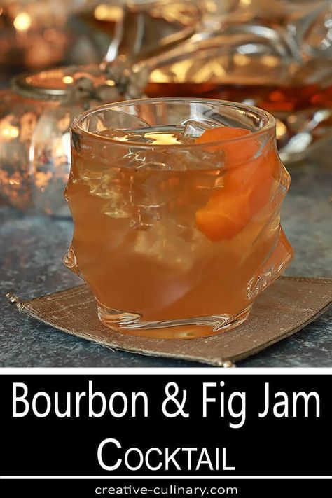 I love cocktails that use jam and this Bourbon and Fig Jam Cocktail with Orange Liqueur is no exception. The combination of bourbon, fig jam, orange, lemon, and honey is perfect! Bourbon Fig Jam, Citrus Cocktail, Bourbon Cocktail Recipe, Lemon And Honey, Citrus Cocktails, Orange Cocktails, Orange Liqueur, Bourbon Drinks, Winter Cocktails