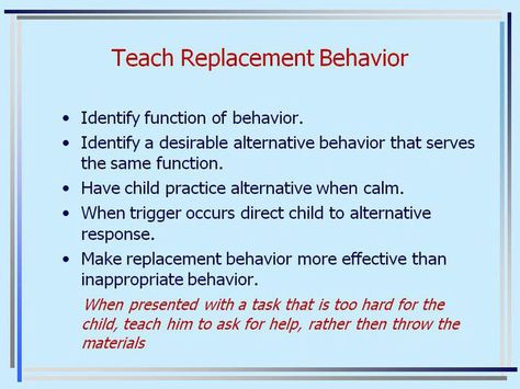 Replacement behavior Defiant Behavior Interventions, Rbt Tools, Replacement Behaviors, Aba Terms, Applied Behavior Analysis Training, Rbt Exam, Behavior Technician, School Guidance Counselor, Positive Behavior Support