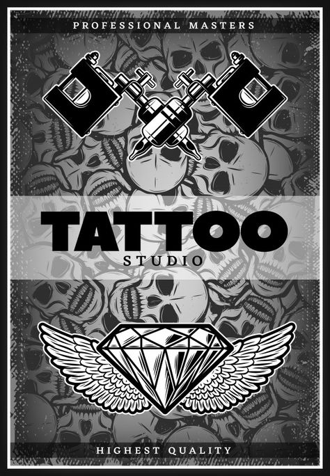 Tattoo Advertising Posters, Typeface Poster, Tattoo Posters, Tattoo Background, Doodle On Photo, Vintage Poster Design, Card Tattoo, Poster Background Design, Creative Poster Design