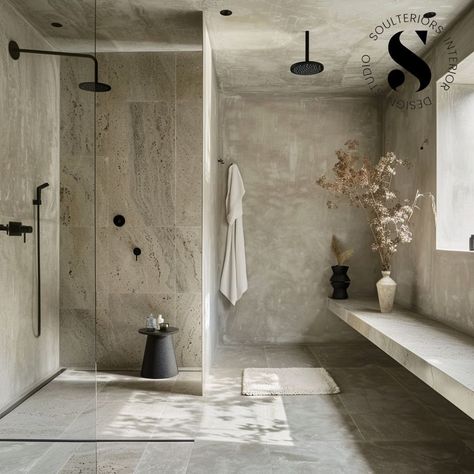 Concrete dreams 🌱 Concept by @soulteriors imagined with Ai #shower #bathroom #interiordesign #interiordesigner Concrete Showers, Concrete Bathroom Ideas, Cement Bathroom, Concrete Shower, Bakery Kitchen, Concrete Bathroom, Shower Bathroom, Bathroom Inspo, Architecture And Design