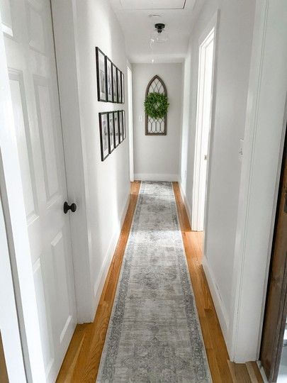 Second Floor Hallway Wall Decor, Farmhouse Hallway Runner Rugs, Long Hallway Decorating Farmhouse, Small Hallway Decorating Wall, Long Hallway Wall Decor Ideas Farmhouse, End Of Hallway Decor Ideas Farmhouse, Hallway Picture Frame Ideas, Long Narrow Hallway Ideas Farmhouse, Narrow Hallway Picture Display