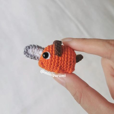 Tanya🧚🏻 on Instagram: "Tiny pochita is so adorable I wanna eat himm. This was a pattern test for @eweknitss I love how mini he came out! . . . . . . . . . #crochetersofinstagram #minigurumi #crochetpattern #amigurumi #crochetaddict #chainsawman #pochita #amigurumipattern #amigurumiaddict #craftsastherapy" Crochet Pochita Pattern, Pochita Crochet Pattern Free, Bead Amigurumi, Pochita Crochet Pattern, Pochita Crochet, Tiny Crochet Patterns, Tiny Amigurumi Free Pattern, Tiny Crochet Projects, Chainsawman Pochita