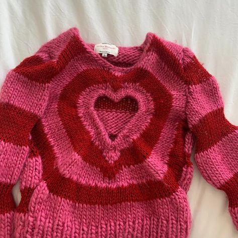 Lirika Matoshi Radiant Heart Knit Sweater Lirika Matoshi Sweater, Lirika Matoshi Dress, Matoshi Dress, Heart Knit Sweater, Lirika Matoshi, Hand Knit Sweater, Beginner Knitting, Knitted Heart, Beginner Knitting Projects