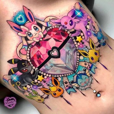 Pokemon Tattoo Ideas, Pokeball Tattoo, Pokemon Tattoos, Pikachu Tattoo, Colorful Tattoo, Gamer Tattoos, Pokemon Tattoo, Kawaii Tattoo, Tattoo Stencil Outline