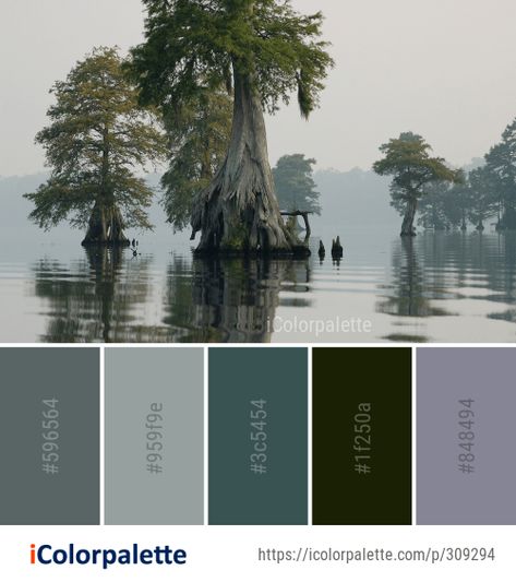 51 Bayou Color Palette ideas in 2021 | iColorpalette Bayou Color Palette, Marsh Color Palette, Swamp Color Palette, River Color Palette, Color Branding, Swamp Witch, Color Palette Ideas, Water Nymphs, Forest Color