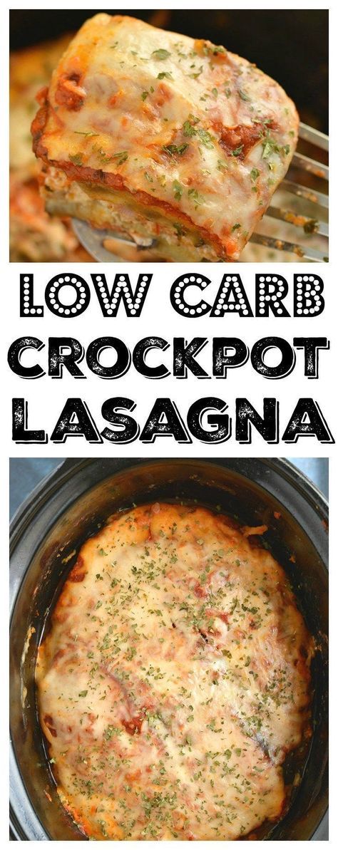 Low Carb Crockpot Lasagna {GF, Low Cal} Low Carb Crock Pot Lasagna, Crockpot Lasagne, Low Carb Crockpot, Crock Pot Lasagna Recipe, Healthy Lasagna, Low Carb Lasagna, Crockpot Lasagna, Pot Lasagna, Keto Lasagna