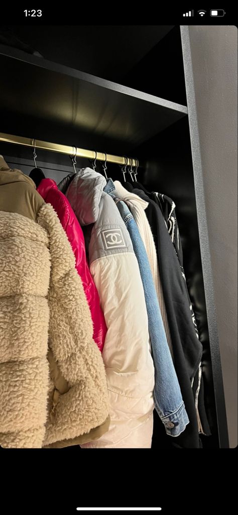 Hoodies Organization Closet, Jacket Closet Organization, Jacket Closet, Hoodie And Jacket, Jacket Storage, Luxury Jacket, Goku Super, Closet Organization, Dream Closet