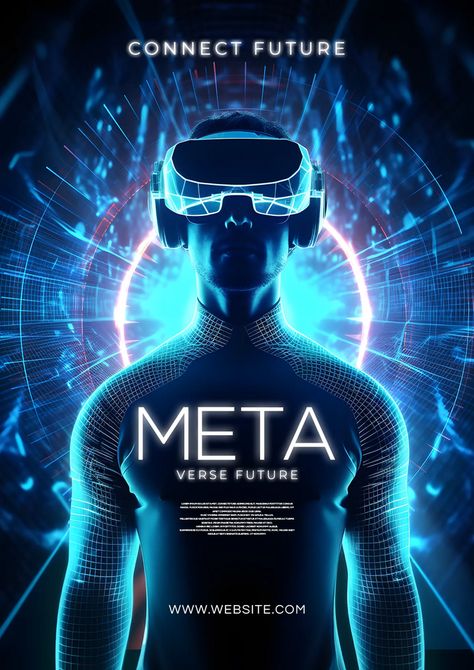 Virtual Reality Technology, Poster Psd Free Download, Poster Psd, Vector Artwork, Psd Free Download, Light Effect, Graphic Design Templates, Free Psd, Free Graphic Design