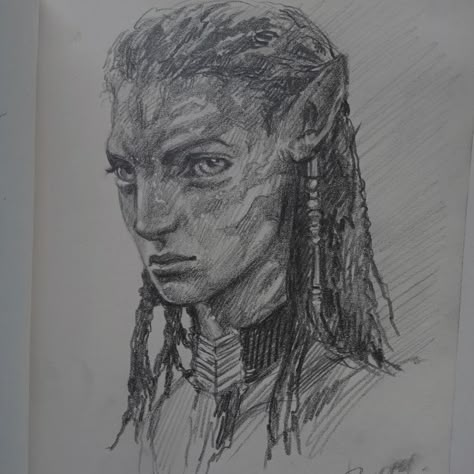 Avatar The Way Of Water Sketch Drawing, Avatar Tsireya Drawing, Avatar Drawing Tutorial, Neteyam Sketch, Neteyam Drawing, Avatar Drawing Sketches, Avatar Sketch, Water Sketch, Harry Potter Art Drawings