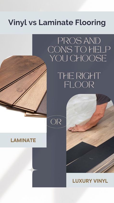 If you’re looking for attractive, cost-effective flooring options that will stand the test of time, the two types of flooring that really stand out are vinyl and laminate floors. Vinyl and laminate flooring actually have a lot in common! Both floor types can be installed yourself, they hold up well, and they even look pretty similar at a glance. But if you’re stuck on which option is better, knowing the pros and cons of vinyl and laminate floors can help you make an informed decision. Built In Media Center, Diy Home Upgrades, Floor Types, Diy Entertainment, Modern Rustic Living Room, Laminate Floors, Diy Porch, Best Flooring, Small Hallways