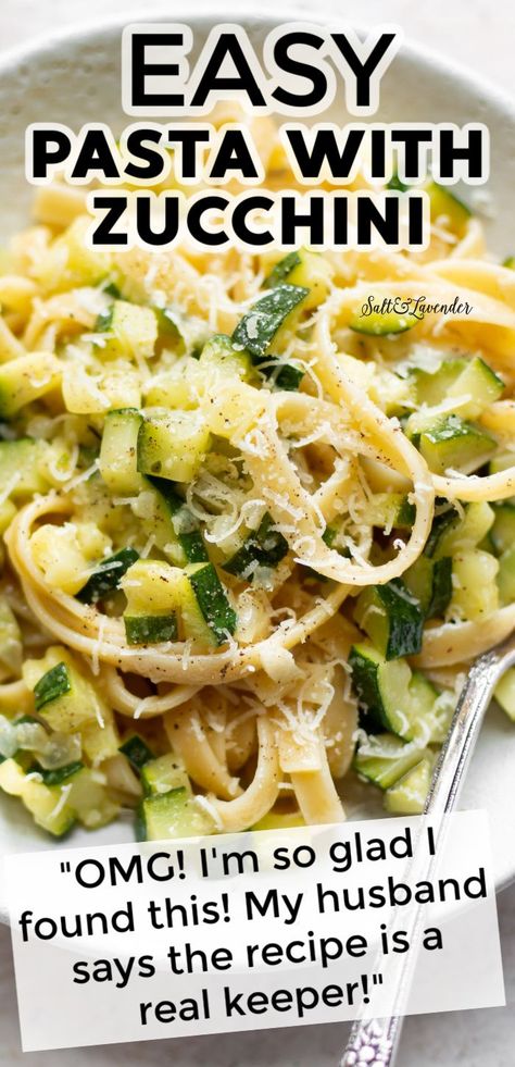 Zucchini Pasta Sauce, Zucchini Dinner Recipes, Pasta With Zucchini, Zucchini Pasta Recipes, Garden Zucchini, Black Color Hairstyles, Zucchini Side Dishes, Lemon Garlic Sauce, Easy Zucchini Recipes