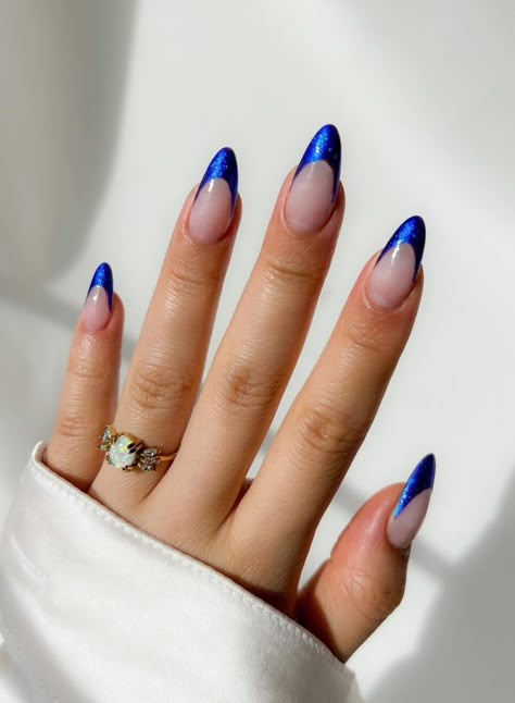 Navy French Tip Nails, Navy Blue Nail Designs, Royal Blue Nails Designs, Aesthetic Navy, Nails Navy, Blue Prom Nails, Hoco Nails, Royal Blue Nails, Dark Blue Nails