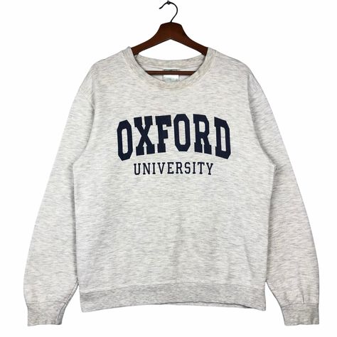 Excited to share this item from my #etsy shop: Vintage 90’s Oxford University Sweatshirt Logo Oxford University Sweatshirt Pullover Jumper Oxford University Jumper, College Crewneck Sweatshirts, University Outfit, University Logo, University Sweatshirts, Oxford University, Vintage Hoodies, Cute Sweaters, Gym Wear