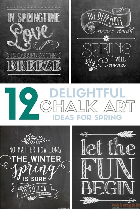 Add beautiful chalk art design to your home decor when you choose a free printable from the Top 12 Delightful Chalk Art Ideas for Spring.#springchalkboardart #chalkartideas #chalkboardideas #freeprintables Spring Chalk Art, Spring Chalkboard Art, Chalk Art Ideas, Spring Chalkboard, Spring Diy Projects, Chalkboard Art Quotes, Chalkboard Calendar, Wall Art Tutorial, Chalk Sign