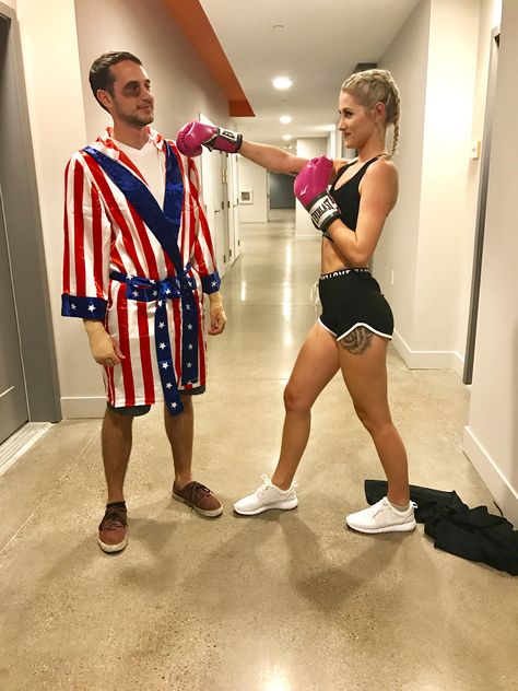 Halloween Boxer Couple Costume👻    #halloween #couples #costume #boxer Boxer Halloween, Barbie And Ken Costume, Lifeguard Costume, Deer Halloween Costumes, Easy Couple Halloween Costumes, Halloween Costumes Diy Couples, Halloween Parejas, Carnaval Costume, Halloween Coustumes