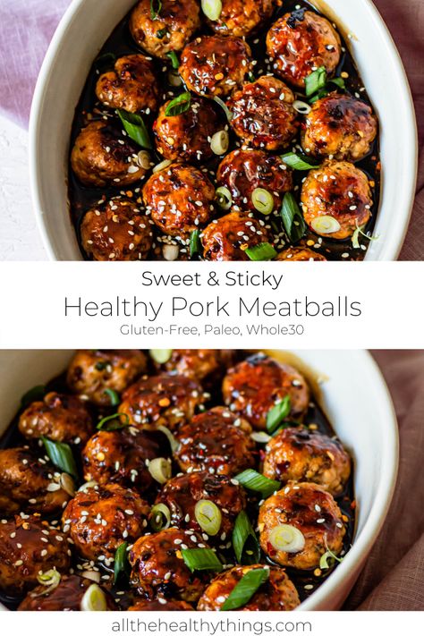 Ground Pork Meatballs Sweet And Sour, Healthy Pork Meatballs, Whole 30 Ground Pork Recipes, Ground Pork Appetizers, Gluten Free Ground Pork Recipes, Paleo Ground Pork Recipes, What To Make With Ground Pork, Keto Ground Pork, Ground Pork Recipes For Dinner