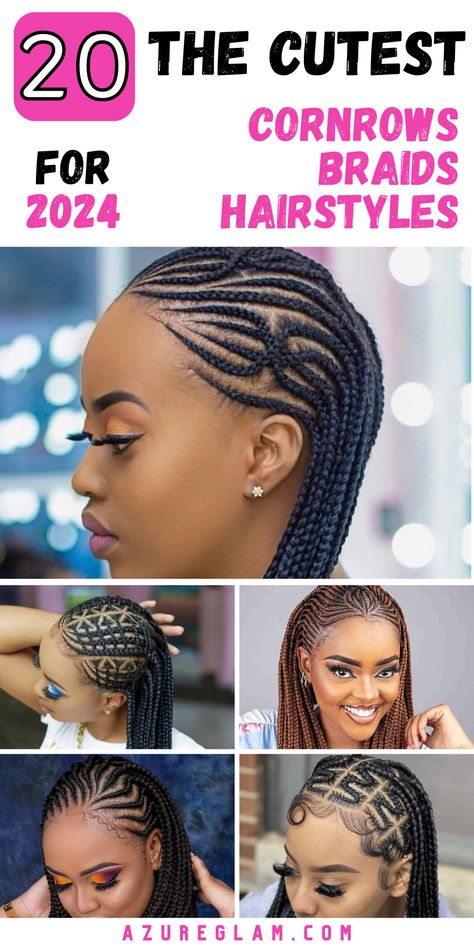 Discover 20 Stunning Cornrows Braids Hairstyles 2024 – Expert Tips and Ideas 4 Line Cornrows, Cornrows With Space Buns, Half Back Cornrow Hairstyles, Half Cornrows Half Box Braids Hairstyles, Latest Cornrow Rasta Hairstyles 2024, Feeding Braids Hairstyles Cornrows, Latest Cornrow Hairstyles 2024 Trends, Braid Styles 2024, Back Lines Hairstyle