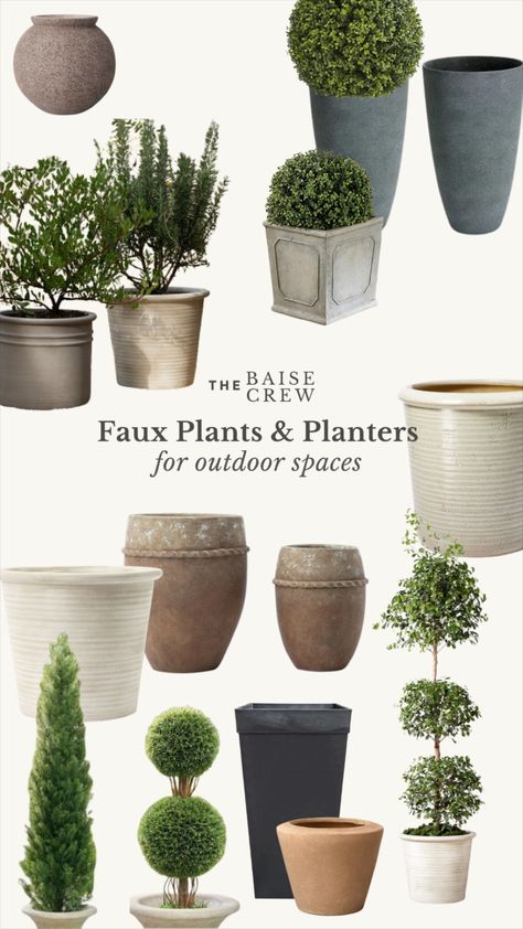 Faux Outdoor Plants Front Doors, Boxwood In Planter, Faux Greenery Outdoor, Planter Filler, Boxwood Planters, Plants For Planters, Faux Outdoor Plants, Boxwood Tree, Privacy Planter