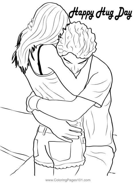 Lovers Hug Coloring Page Hug Doodle, Coloring Pages Of People, Lovers Hug, People Hugging, Father's Day Message, Frank Martin, Virginia Is For Lovers, George Strait, For Lovers