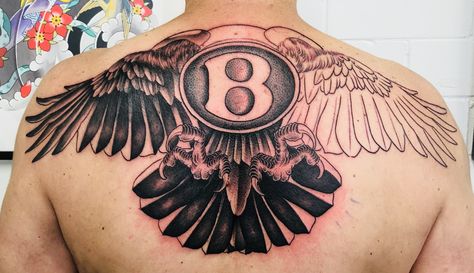 Evolving Bentley logo eagle raven wings Bentley Symbol Tattoo, Bentley Logo Tattoo, Wings Forearm Tattoo, Bentley Symbol, Bentley Tattoo, Bentley Logo, Raven Wings, Card Tattoo Designs, Wing Tattoo