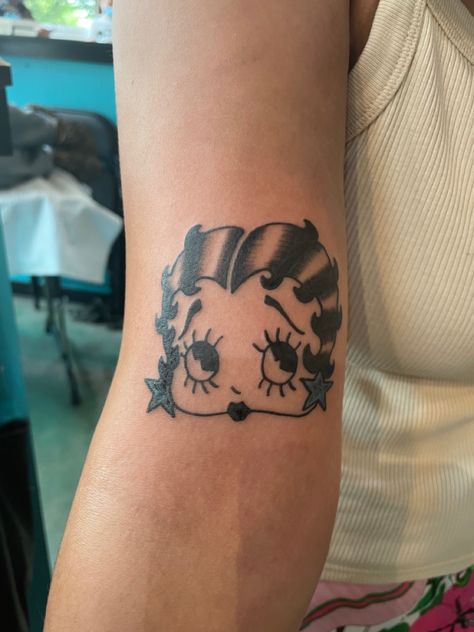 Betty Boop With Tattoos, Stick Tattoo, Hand Poke, Time Tattoos, Elegant Tattoos, Body Modifications, Body Mods, Betty Boop, Paw Print Tattoo