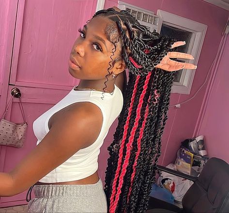 Extended Passion Twist, Cute Hairstyles Easy, Red Black Hair, Black Hair Hairstyles, Hairstyles Cute, Passion Twists, Goddess Braids Hairstyles, Braided Cornrow Hairstyles, Box Braids Hairstyles For Black Women