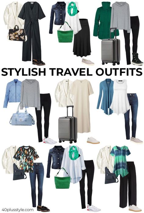 Best Travel Outfits For Plus Size Women, Women’s Travel Outfits, Simple Travel Outfits, Fall Cruise Outfits For Women, Stylish Travel Outfits For Women, Womens Travel Outfits, Business Travel Outfits Woman, International Flight Outfit, Prague Outfit