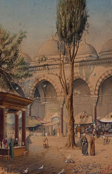 Old Istanbul, Islamic City, Muslim World, Middle Eastern Art, Arabian Art, Ancient Paintings, Old Egypt, Artistic Pictures, Arab World