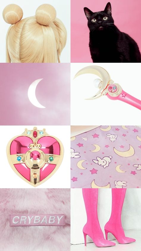 Usagi Tsukino Aesthetic, Moon Moodboard, Sailor Moon Quotes, Mood Board Aesthetic, Tiktok Ideas, Board Aesthetic, Moon Quotes, Minako Aino, Kawaii Things